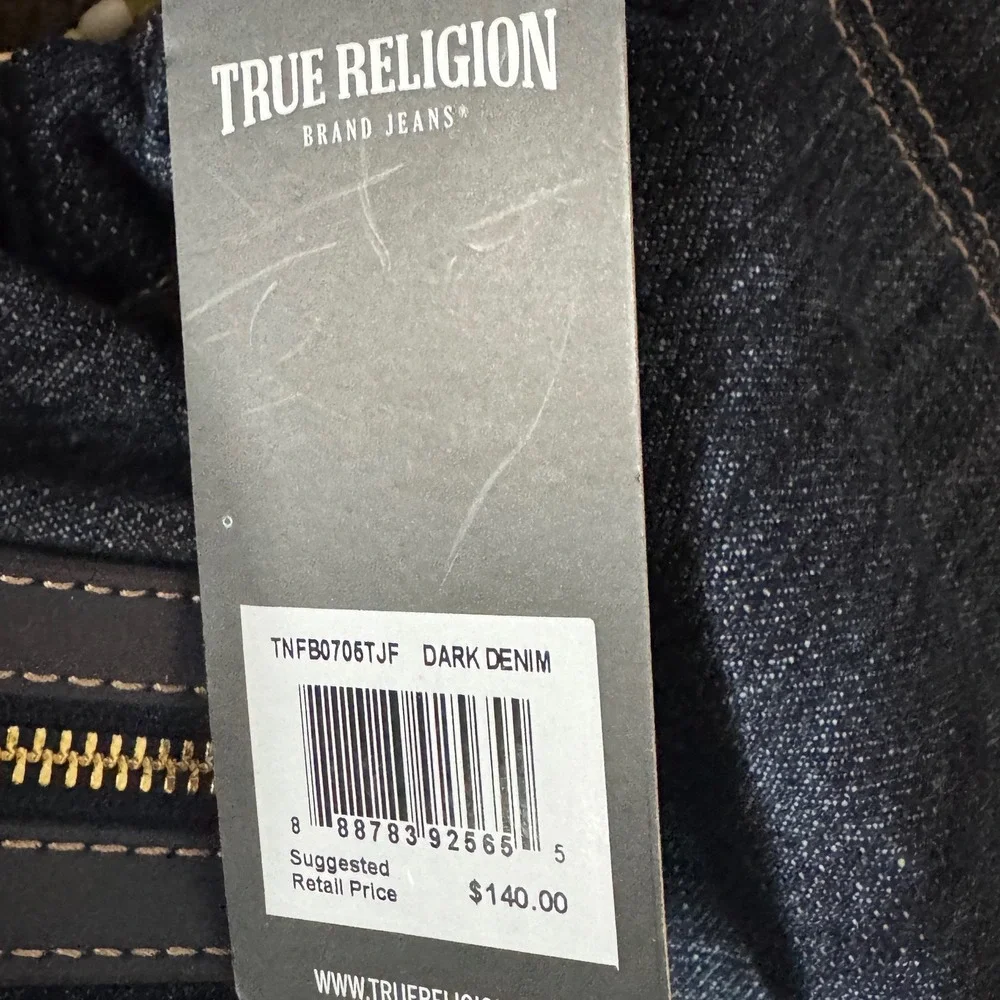 True Religion All Denim Large Hobo Bag Multi chain Strap With Charm NWT